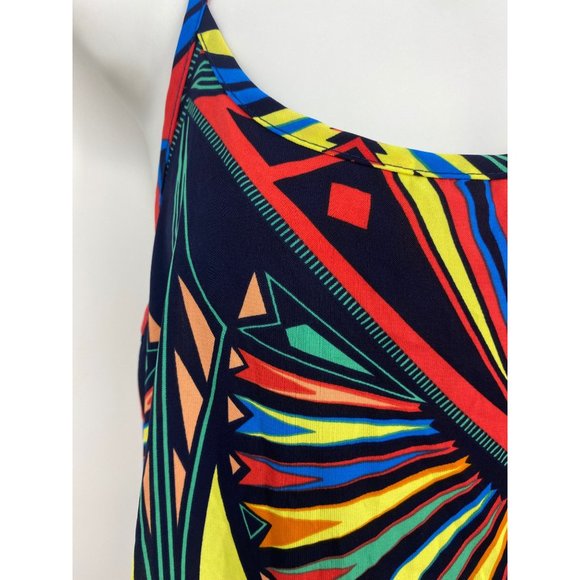 Luxe USA racerback spaghetti strap allover print tank top sleeveless blouse - Picture 2 of 4